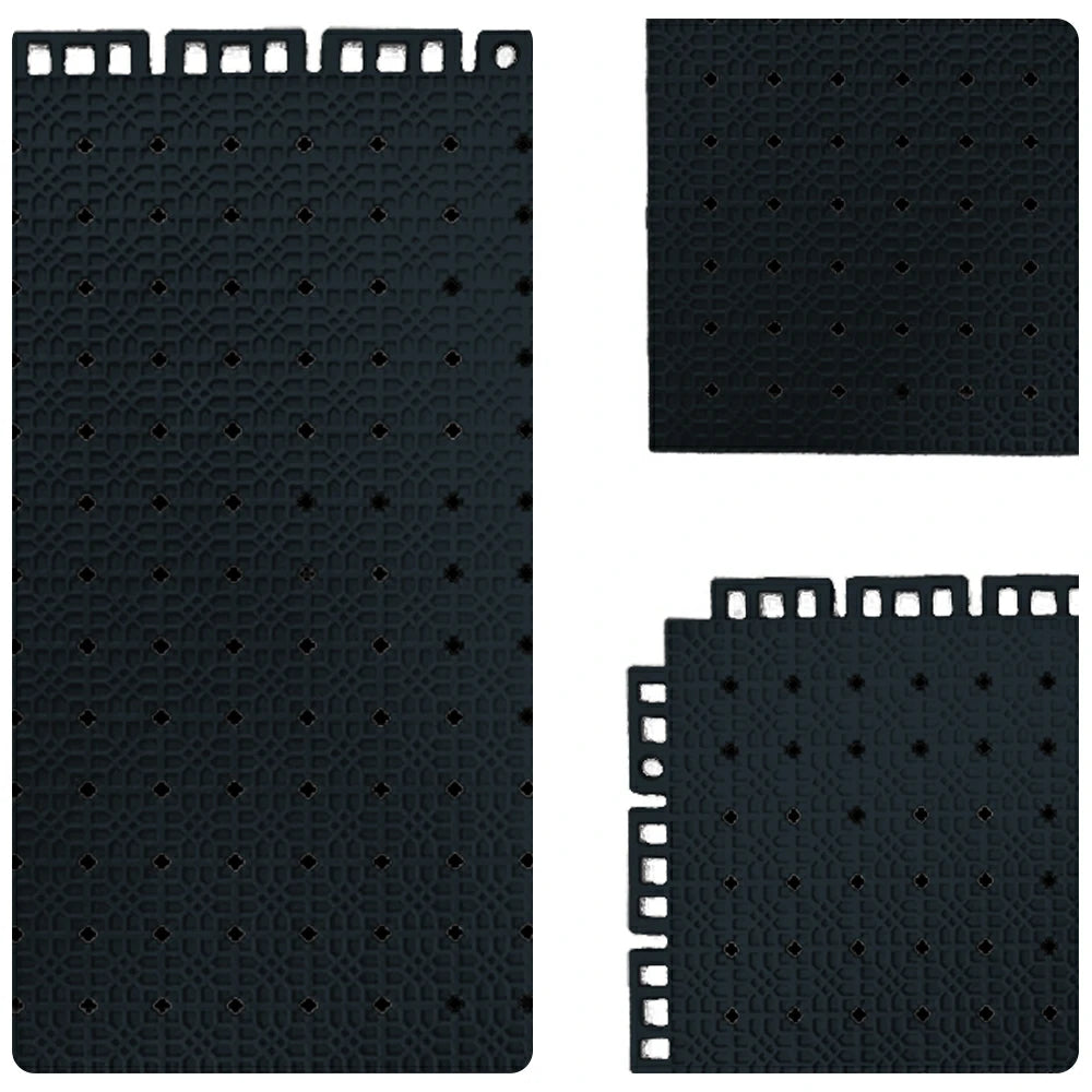 DUNK MASTER Outdoor Interlocking Sports Floor Tiles Anti-Slip Shock Absorbing Basketball Court Flooring 10/20/30 Square Meters - Black