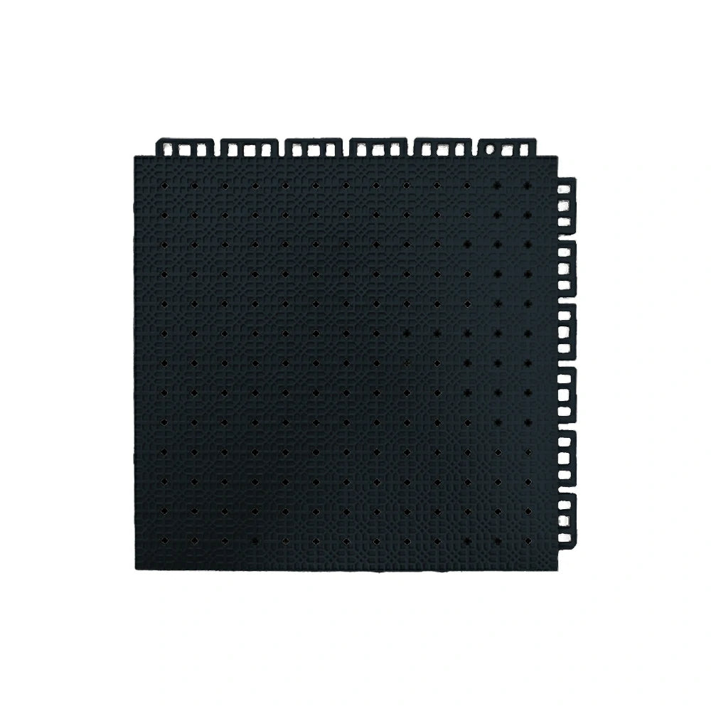 DUNK MASTER Outdoor Interlocking Sports Floor Tiles Anti-Slip Shock Absorbing Basketball Court Flooring 10/20/30 Square Meters - Black