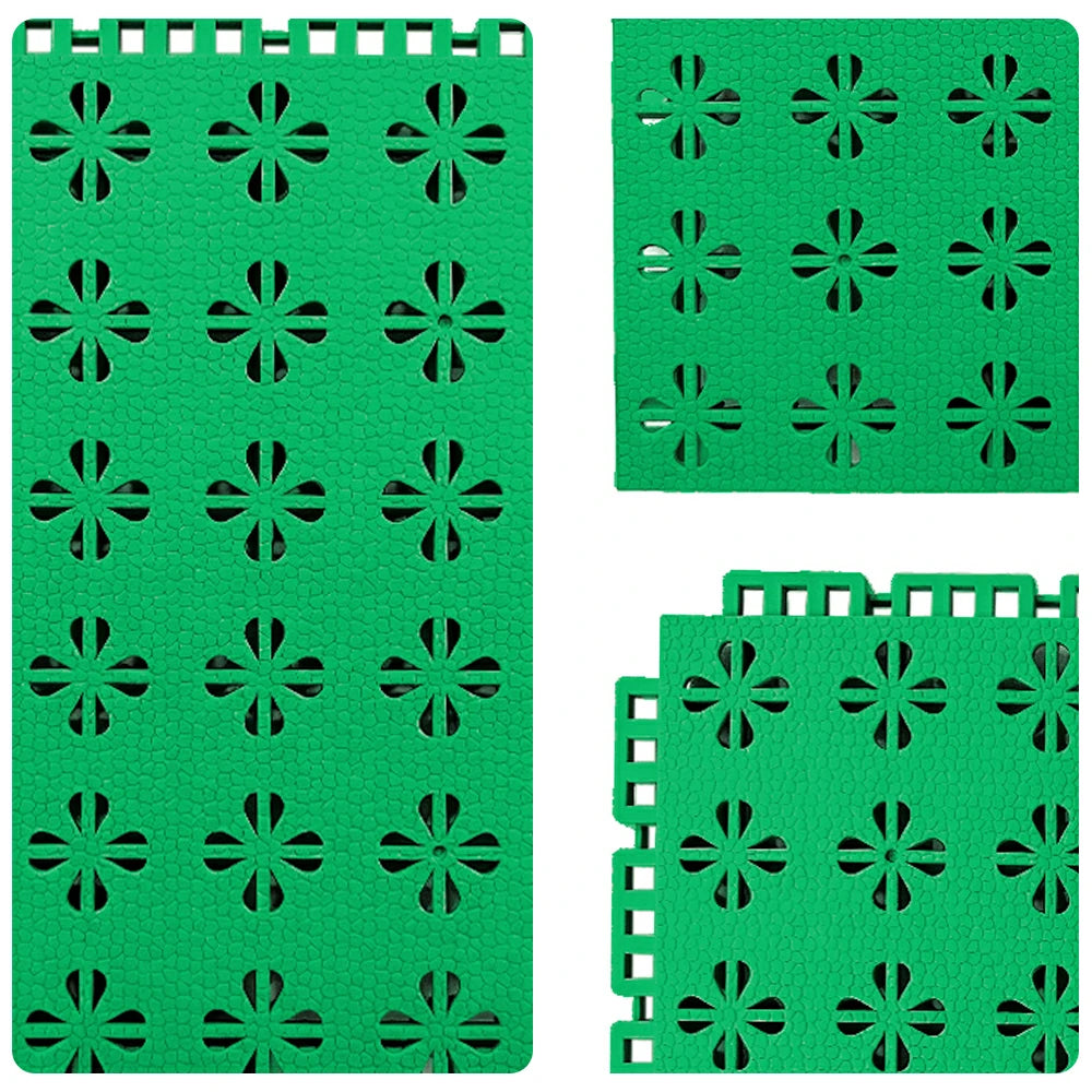 DUNK MASTER Interlocking Sports Court Tiles Anti-Slip Cushioning Drainage Flooring 10/20/30sqm Basketball Court Playground - Emerald Green