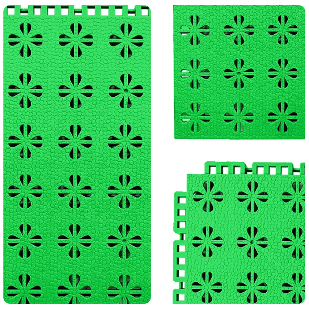 DUNK MASTER Interlocking Sports Court Tiles Anti-Slip Cushioning Drainage Flooring 10/20/30sqm Basketball Court Playground - Apple Green