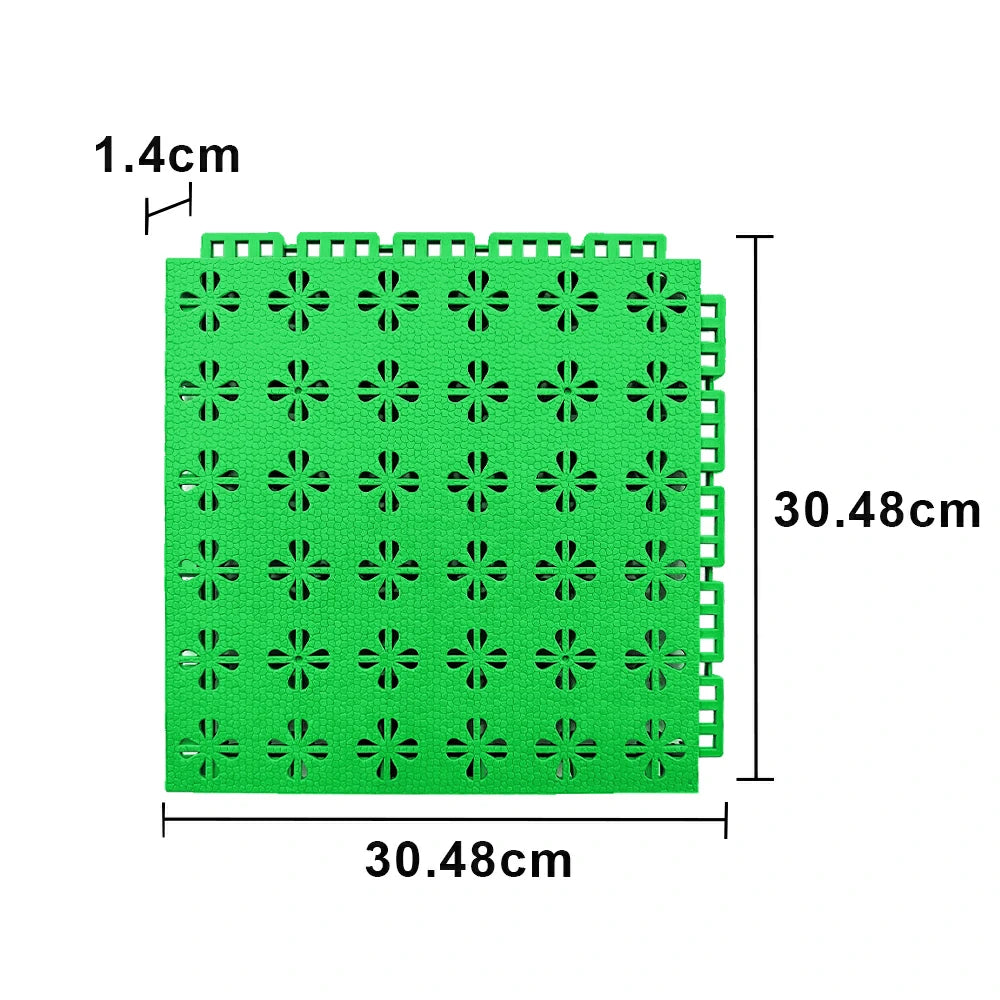 DUNK MASTER Interlocking Sports Court Tiles Anti-Slip Cushioning Drainage Flooring 10/20/30sqm Basketball Court Playground - Apple Green
