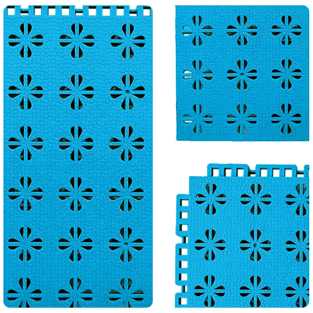 DUNK MASTER Interlocking Sports Court Tiles Anti-Slip Cushioning Drainage Flooring 10/20/30sqm Basketball Court Playground - Blue