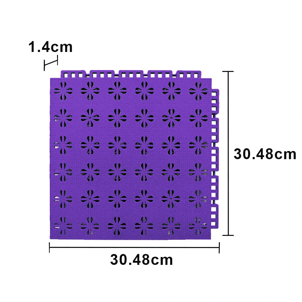 DUNK MASTER Interlocking Sports Court Tiles Anti-Slip Cushioning Drainage Flooring 10/20/30sqm Basketball Court Playground - Purple