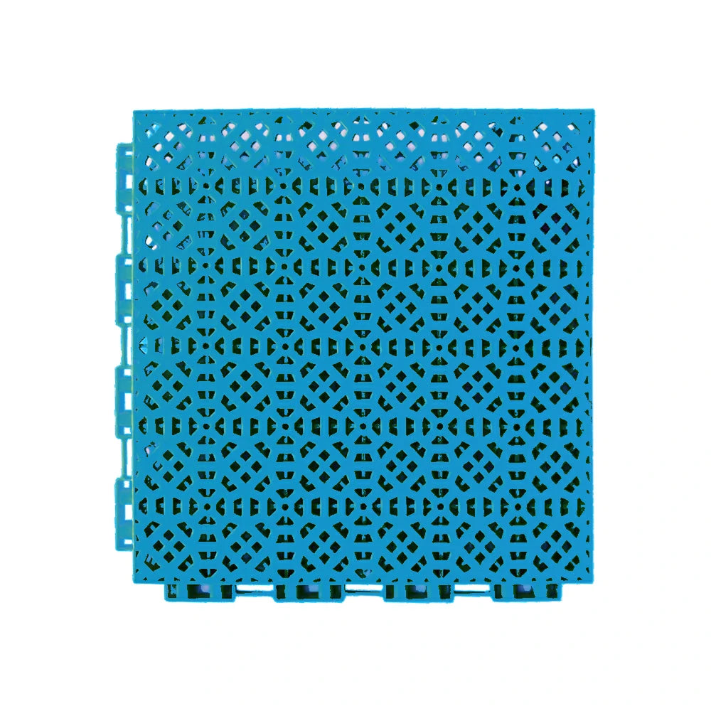 DUNK MASTER Interlocking Sports Floor Tiles - Anti-Slip Grid Pattern Court Flooring 25cm Modular Tiles for Basketball Courts 10/20/30 Square Meters - Blue