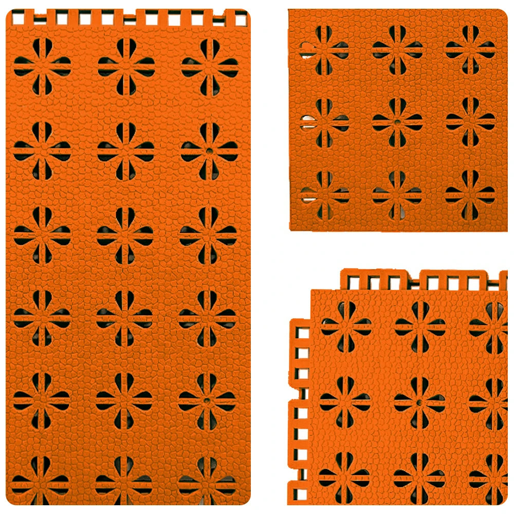 DUNK MASTER Interlocking Sports Court Tiles Anti-Slip Cushioning Drainage Flooring 10/20/30sqm Basketball Court Playground - Orange