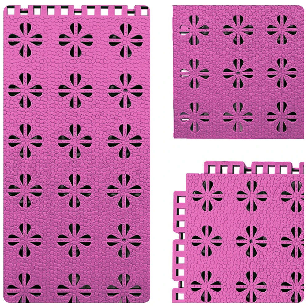 DUNK MASTER Interlocking Sports Court Tiles Anti-Slip Cushioning Drainage Flooring 10/20/30sqm Basketball Court Playground - Pink