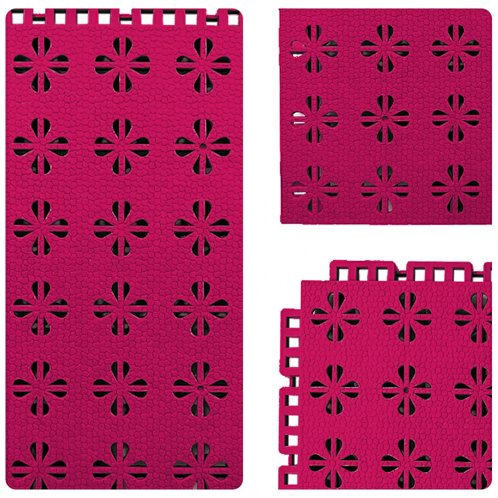 DUNK MASTER Interlocking Sports Court Tiles Anti-Slip Cushioning Drainage Flooring 10/20/30sqm Basketball Court Playground - Rose Red