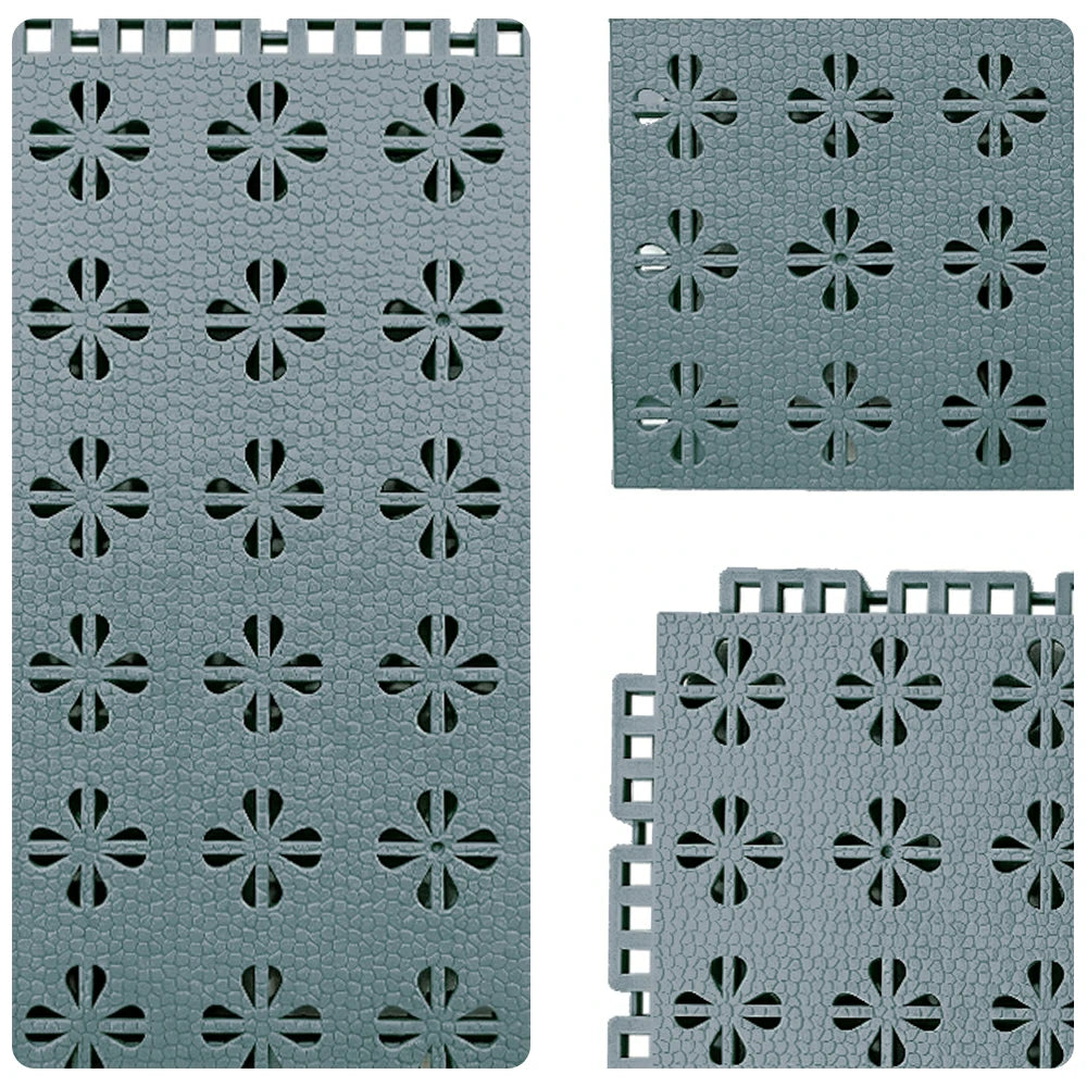 DUNK MASTER Interlocking Sports Court Tiles Anti-Slip Cushioning Drainage Flooring 10/20/30sqm Basketball Court Playground - Light Grey