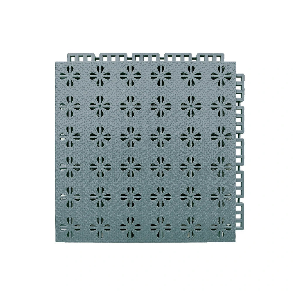 DUNK MASTER Interlocking Sports Court Tiles Anti-Slip Cushioning Drainage Flooring 10/20/30sqm Basketball Court Playground - Light Grey