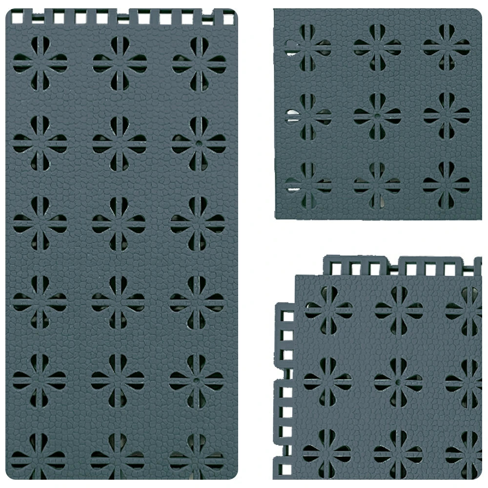 DUNK MASTER Interlocking Sports Court Tiles Anti-Slip Cushioning Drainage Flooring 10/20/30sqm Basketball Court Playground - Dark Grey