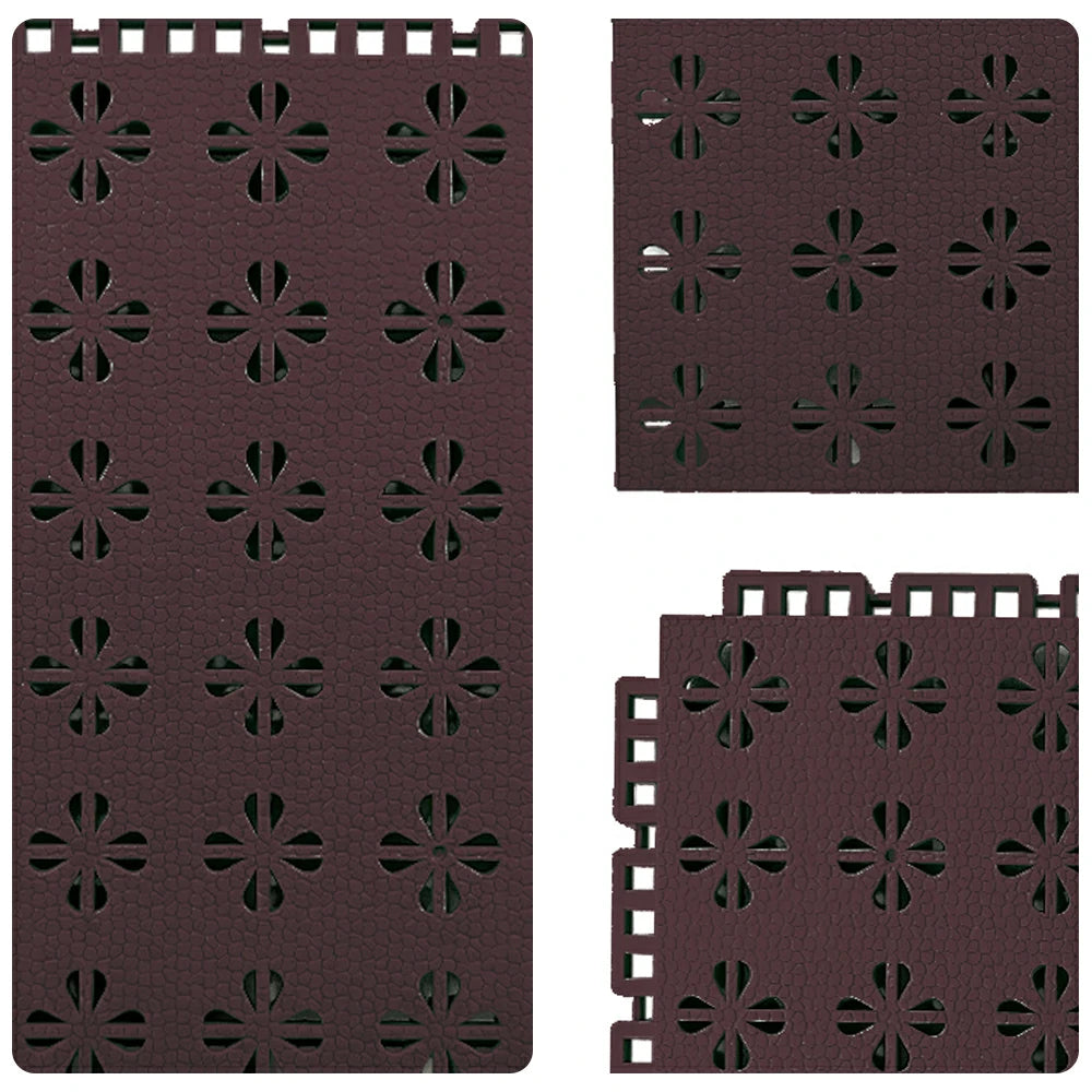 DUNK MASTER Interlocking Sports Court Tiles Anti-Slip Cushioning Drainage Flooring 10/20/30sqm Basketball Court Playground - Coffee