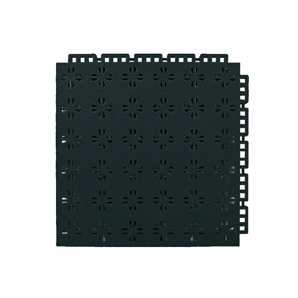 DUNK MASTER Interlocking Sports Court Tiles Anti-Slip Cushioning Drainage Flooring 10/20/30sqm Basketball Court Playground - Black