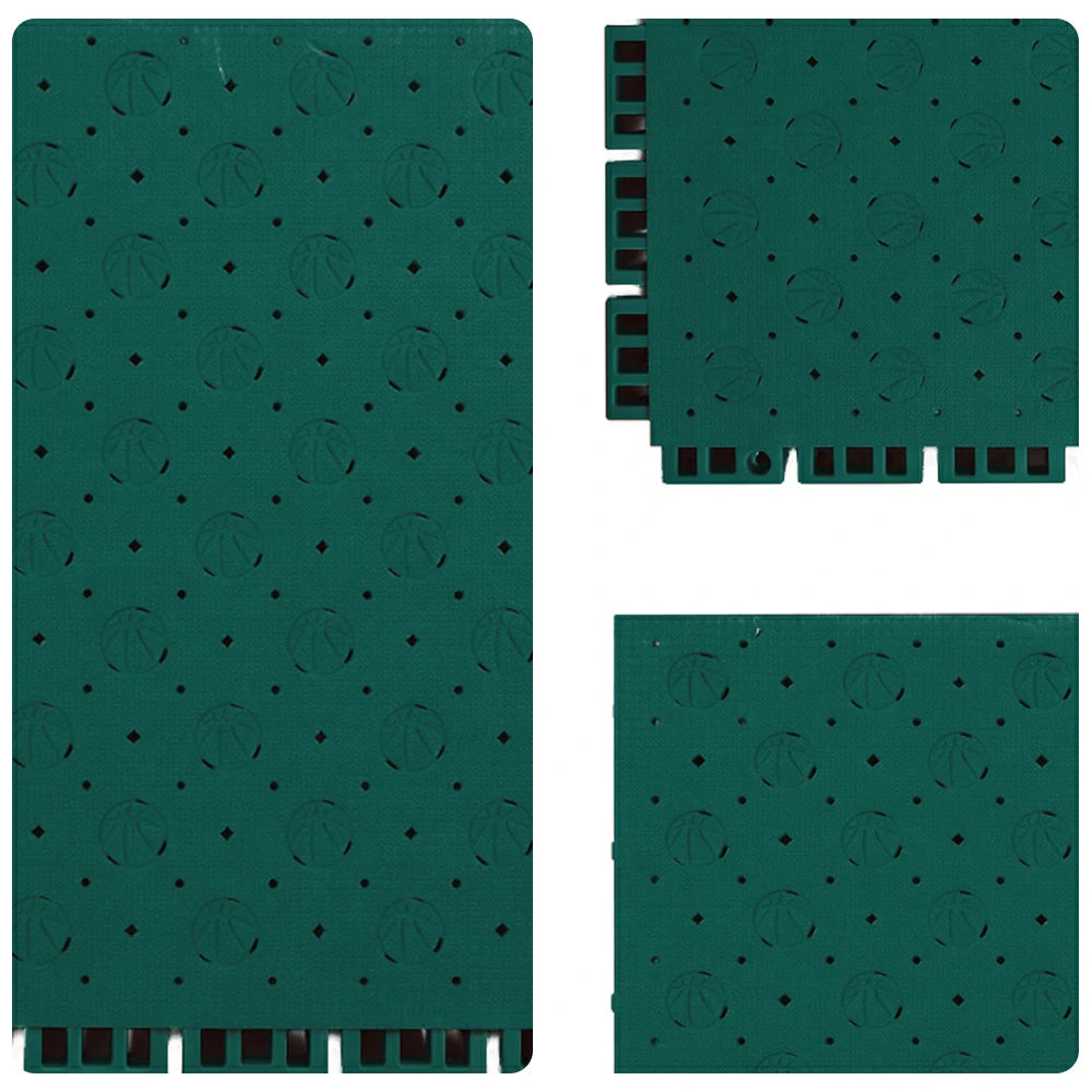 DUNK MASTER Outdoor Sports Flooring Tiles Interlocking Anti-Slip Court Floor 30.48cm Modular Tiles 10/20/30sqm Basketball Court Playground - Dark Green