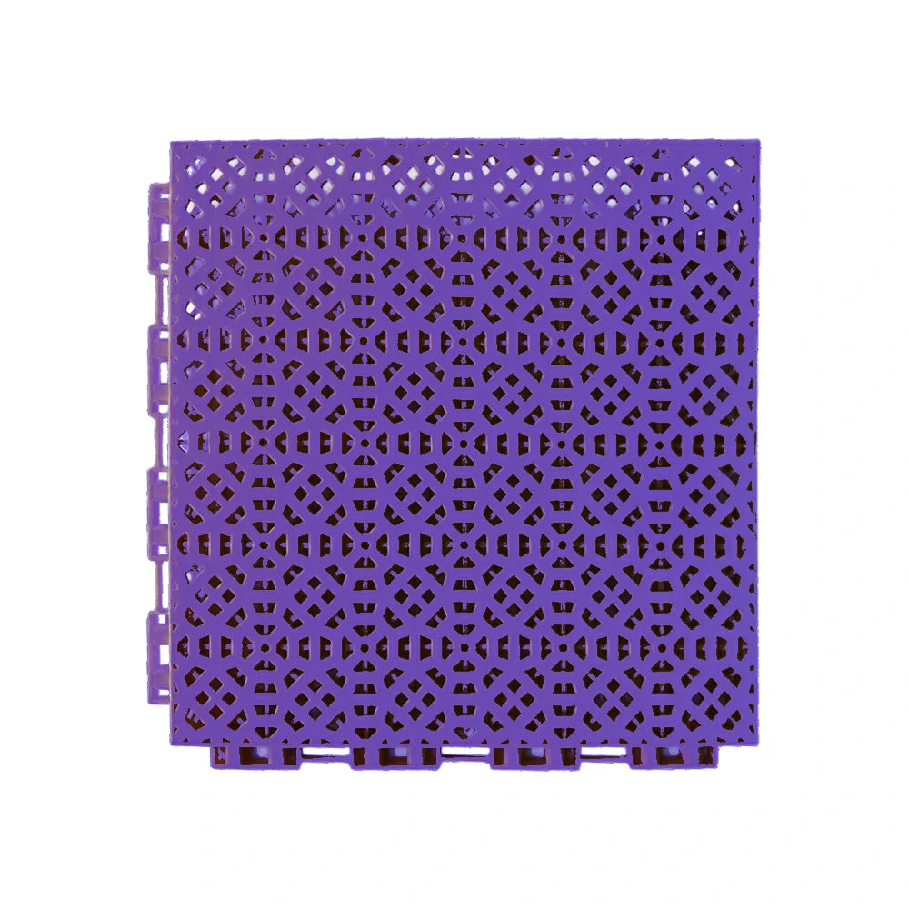 DUNK MASTER Interlocking Sports Floor Tiles - Anti-Slip Grid Pattern Court Flooring 25cm Modular Tiles for Basketball Courts 10/20/30 Square Meters - Purple
