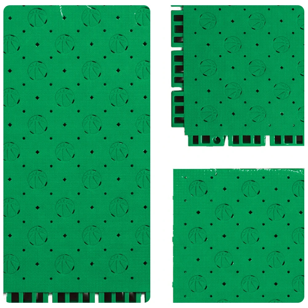 DUNK MASTER Outdoor Sports Flooring Tiles Interlocking Anti-Slip Court Floor 30.48cm Modular Tiles 10/20/30sqm Basketball Court Playground - Emerald Green