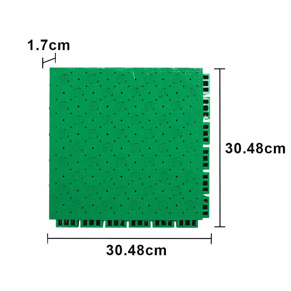DUNK MASTER Outdoor Sports Flooring Tiles Interlocking Anti-Slip Court Floor 30.48cm Modular Tiles 10/20/30sqm Basketball Court Playground - Emerald Green