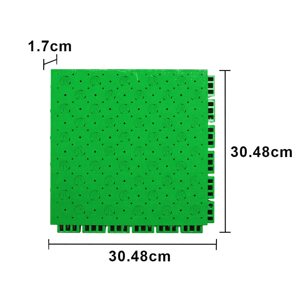 DUNK MASTER Outdoor Sports Flooring Tiles Interlocking Anti-Slip Court Floor 30.48cm Modular Tiles 10/20/30sqm Basketball Court Playground - Apple Green