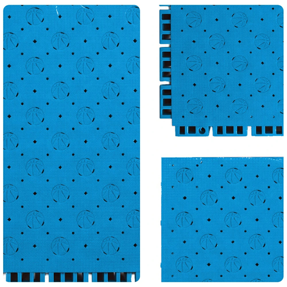 DUNK MASTER Outdoor Sports Flooring Tiles Interlocking Anti-Slip Court Floor 30.48cm Modular Tiles 10/20/30sqm Basketball Court Playground - Blue