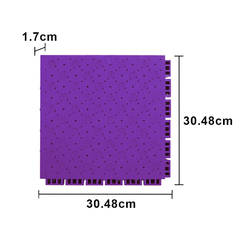 DUNK MASTER Outdoor Sports Flooring Tiles Interlocking Anti-Slip Court Floor 30.48cm Modular Tiles 10/20/30sqm Basketball Court Playground - Purple