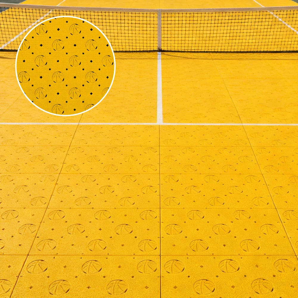 DUNK MASTER Outdoor Sports Flooring Tiles Interlocking Anti-Slip Court Floor 30.48cm Modular Tiles 10/20/30sqm Basketball Court Playground - Yellow
