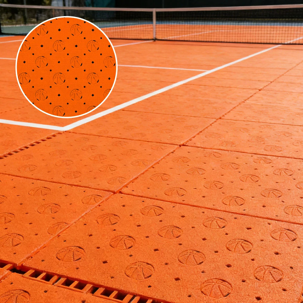DUNK MASTER Outdoor Sports Flooring Tiles Interlocking Anti-Slip Court Floor 30.48cm Modular Tiles 10/20/30sqm Basketball Court Playground - Orange