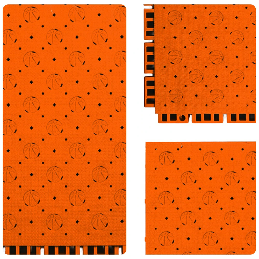 DUNK MASTER Outdoor Sports Flooring Tiles Interlocking Anti-Slip Court Floor 30.48cm Modular Tiles 10/20/30sqm Basketball Court Playground - Orange