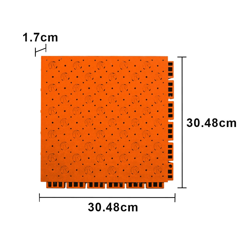DUNK MASTER Outdoor Sports Flooring Tiles Interlocking Anti-Slip Court Floor 30.48cm Modular Tiles 10/20/30sqm Basketball Court Playground - Orange