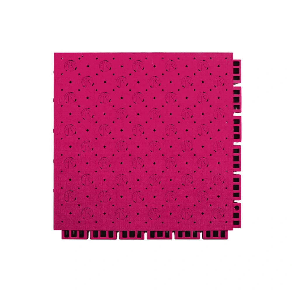 DUNK MASTER Outdoor Sports Flooring Tiles Interlocking Anti-Slip Court Floor 30.48cm Modular Tiles 10/20/30sqm Basketball Court Playground - Rose Red