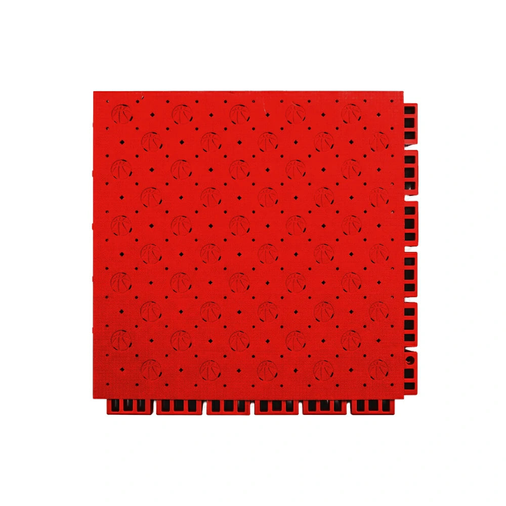 DUNK MASTER Outdoor Sports Flooring Tiles Interlocking Anti-Slip Court Floor 30.48cm Modular Tiles 10/20/30sqm Basketball Court Playground - Red