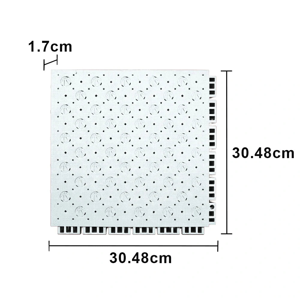 DUNK MASTER Outdoor Sports Flooring Tiles Interlocking Anti-Slip Court Floor 30.48cm Modular Tiles 10/20/30sqm Basketball Court Playground - White