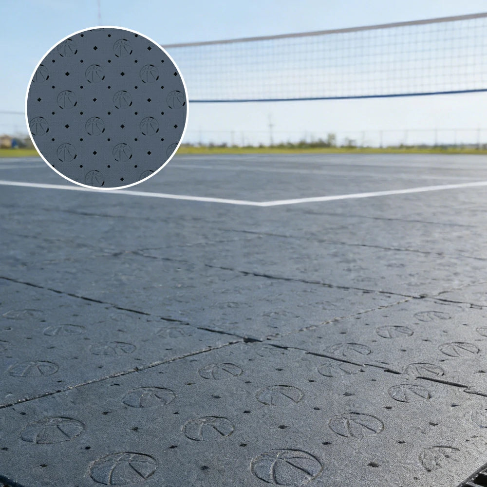 DUNK MASTER Outdoor Sports Flooring Tiles Interlocking Anti-Slip Court Floor 30.48cm Modular Tiles 10/20/30sqm Basketball Court Playground - Dark Grey