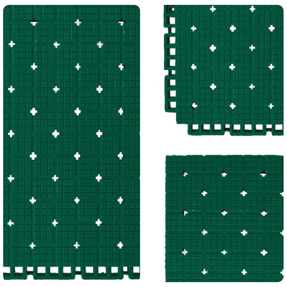 DUNK MASTER Interlocking Sports Flooring Tiles Anti-Slip Shock Absorbing Court Flooring 25cm Modular Tiles 10/20/30sqm Basketball Court Playground - Dark Green