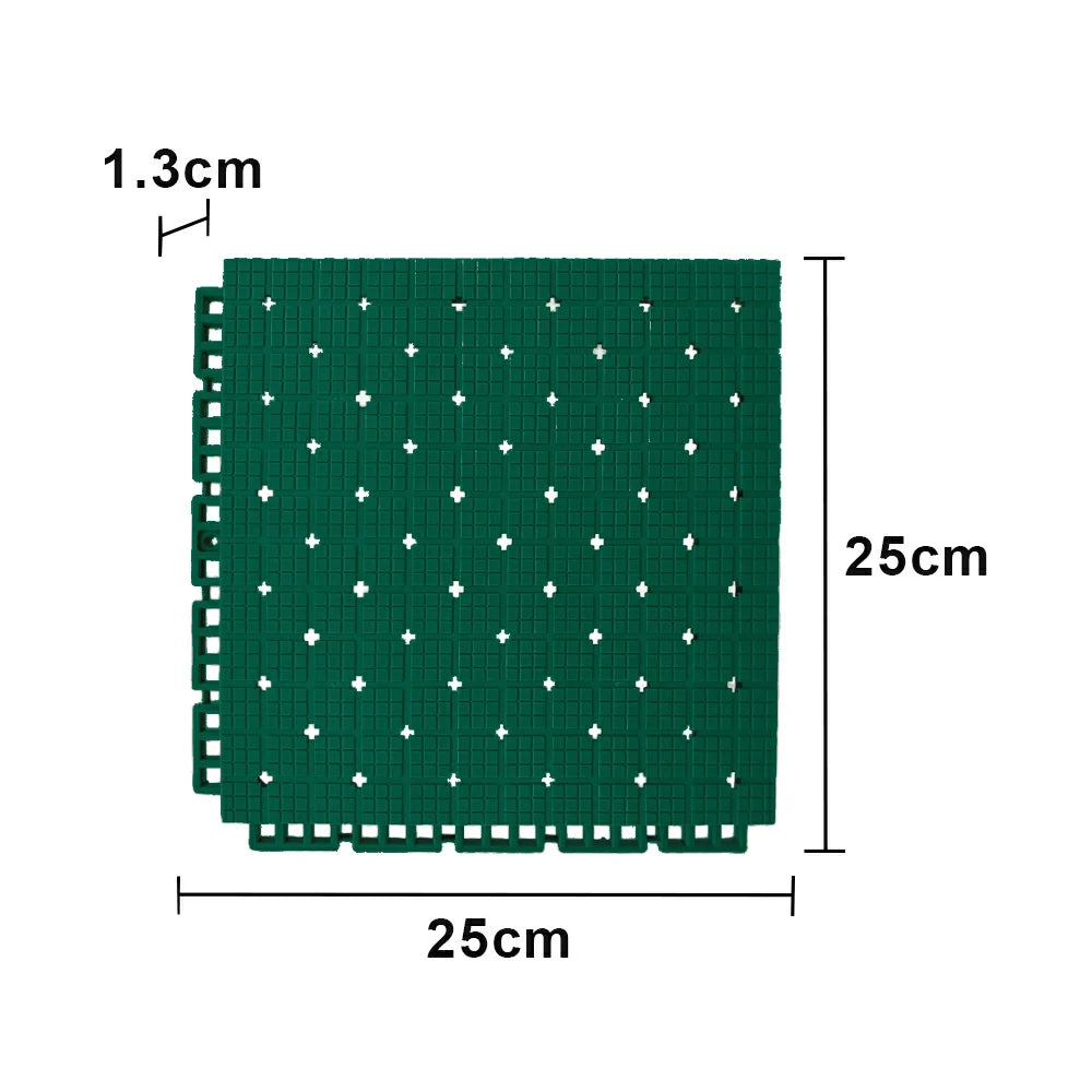 DUNK MASTER Interlocking Sports Flooring Tiles Anti-Slip Shock Absorbing Court Flooring 25cm Modular Tiles 10/20/30sqm Basketball Court Playground - Dark Green