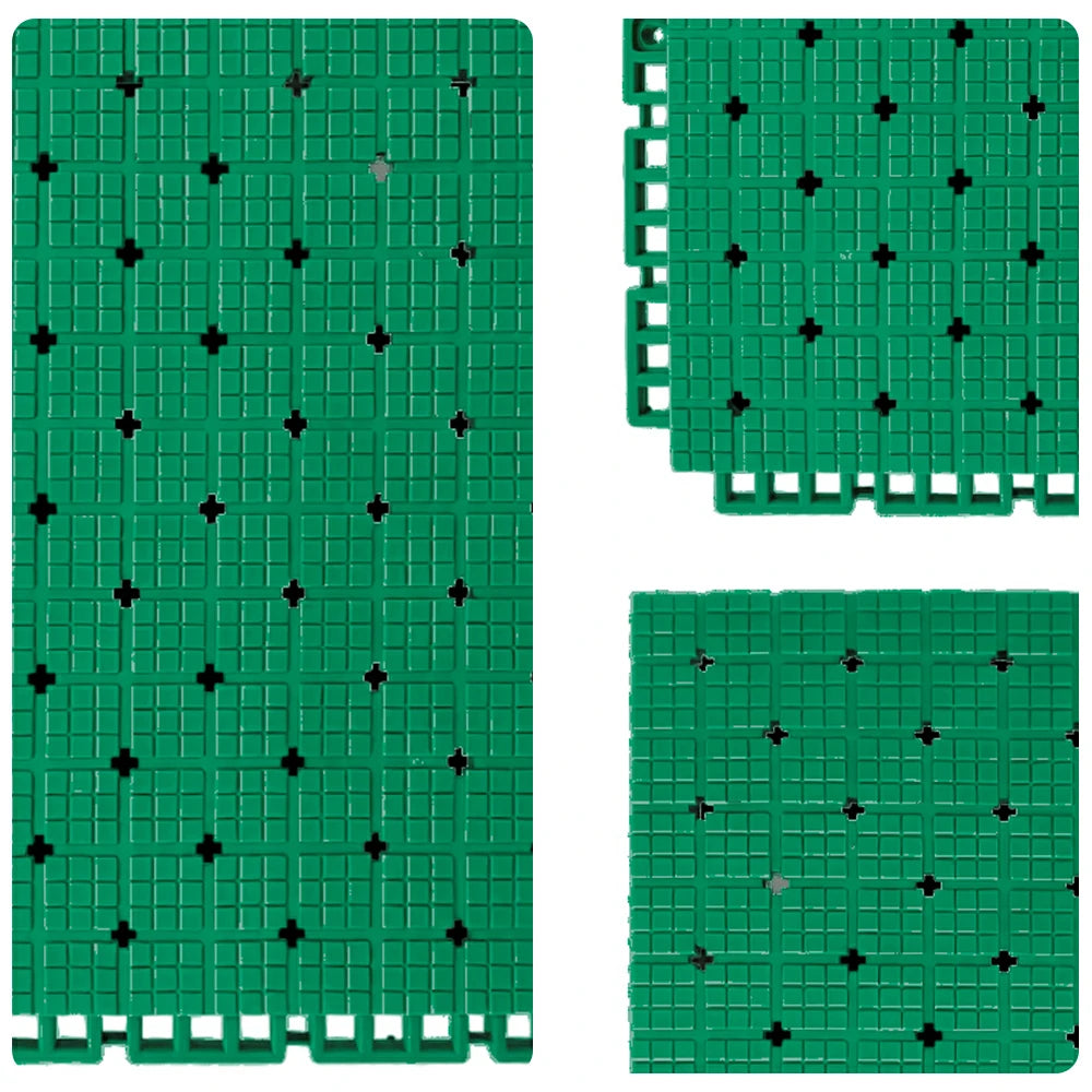 DUNK MASTER Interlocking Sports Flooring Tiles Anti-Slip Shock Absorbing Court Flooring 25cm Modular Tiles 10/20/30sqm Basketball Court Playground - Grass Green