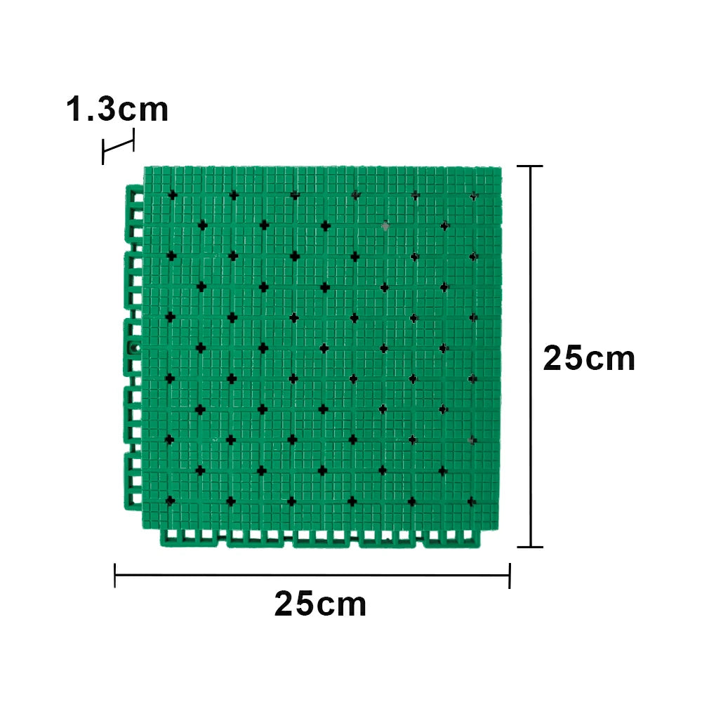 DUNK MASTER Interlocking Sports Flooring Tiles Anti-Slip Shock Absorbing Court Flooring 25cm Modular Tiles 10/20/30sqm Basketball Court Playground - Grass Green
