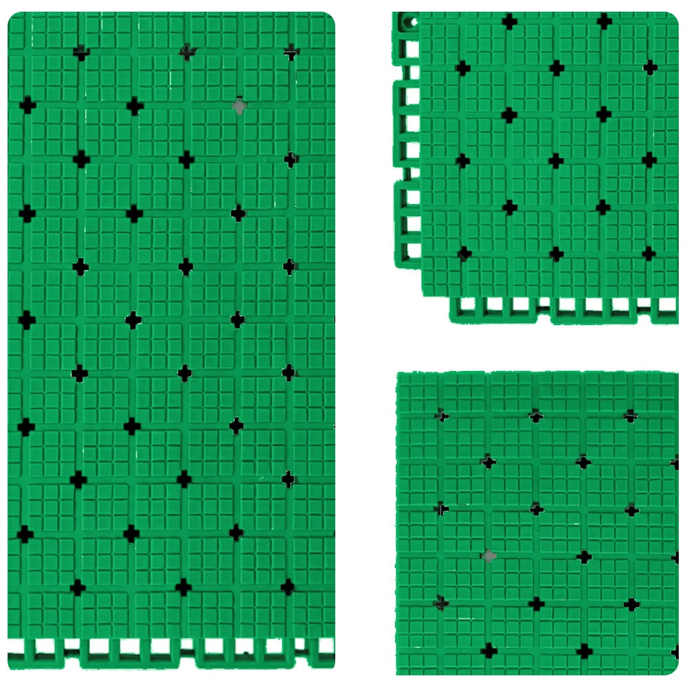 DUNK MASTER Interlocking Sports Flooring Tiles Anti-Slip Shock Absorbing Court Flooring 25cm Modular Tiles 10/20/30sqm Basketball Court Playground - Emerald Green