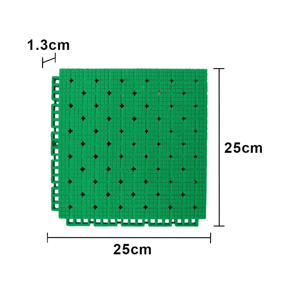 DUNK MASTER Interlocking Sports Flooring Tiles Anti-Slip Shock Absorbing Court Flooring 25cm Modular Tiles 10/20/30sqm Basketball Court Playground - Emerald Green