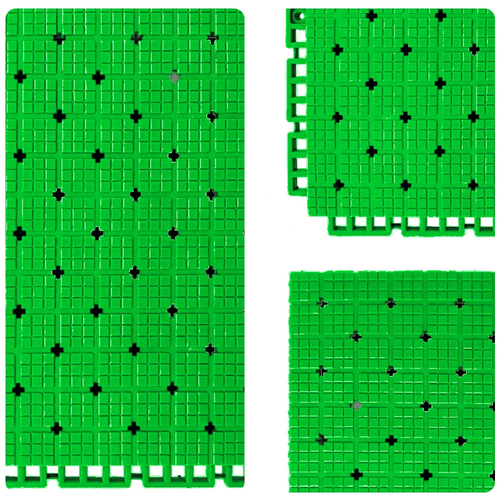 DUNK MASTER Interlocking Sports Flooring Tiles Anti-Slip Shock Absorbing Court Flooring 25cm Modular Tiles 10/20/30sqm Basketball Court Playground - Apple Green