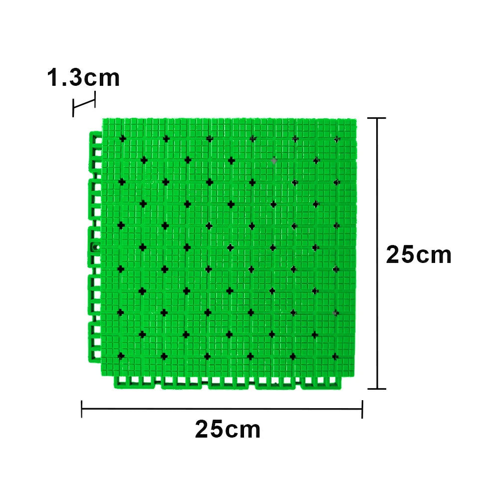 DUNK MASTER Interlocking Sports Flooring Tiles Anti-Slip Shock Absorbing Court Flooring 25cm Modular Tiles 10/20/30sqm Basketball Court Playground - Apple Green