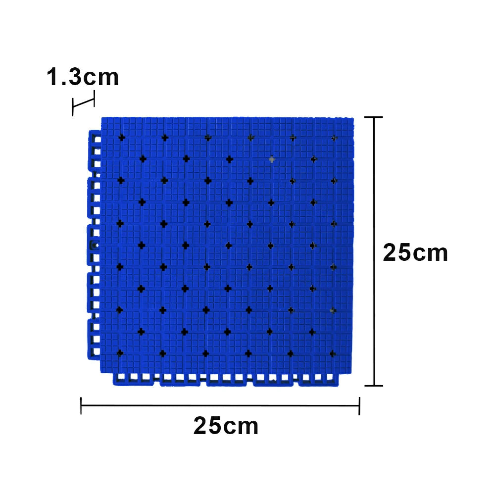 DUNK MASTER Interlocking Sports Flooring Tiles Anti-Slip Shock Absorbing Court Flooring 25cm Modular Tiles 10/20/30sqm Basketball Court Playground - Royal Blue