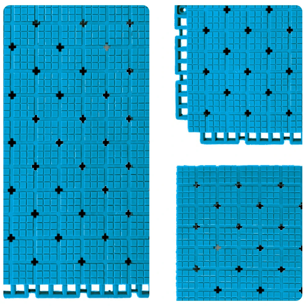 DUNK MASTER Interlocking Sports Flooring Tiles Anti-Slip Shock Absorbing Court Flooring 25cm Modular Tiles 10/20/30sqm Basketball Court Playground - Blue