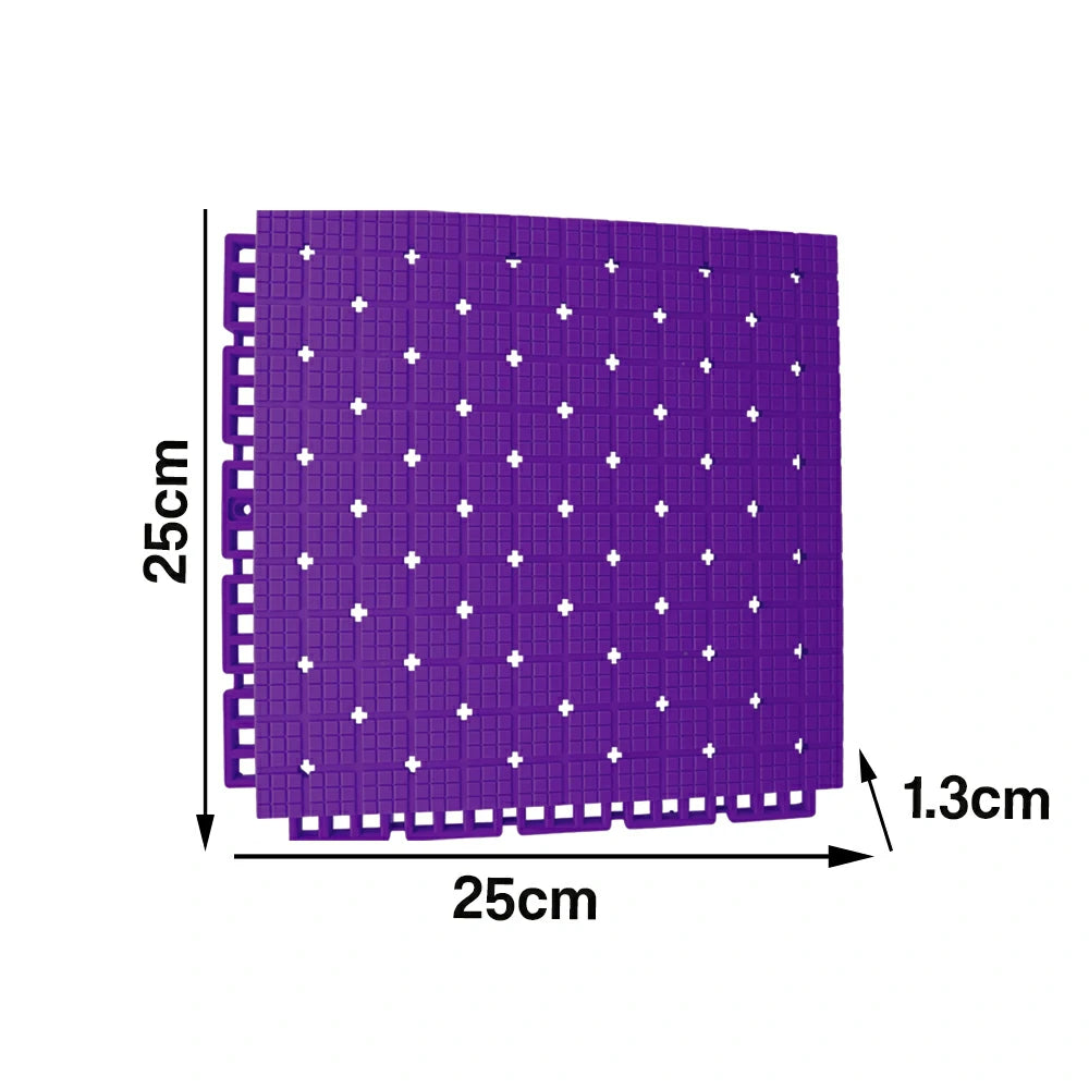 DUNK MASTER Interlocking Sports Flooring Tiles Anti-Slip Shock Absorbing Court Flooring 25cm Modular Tiles 10/20/30sqm Basketball Court Playground - Purple