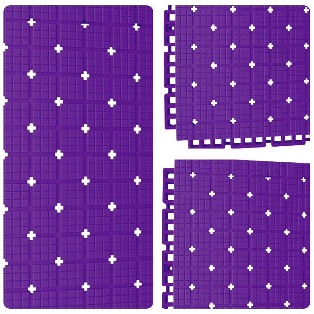 DUNK MASTER Interlocking Sports Flooring Tiles Anti-Slip Shock Absorbing Court Flooring 25cm Modular Tiles 10/20/30sqm Basketball Court Playground - Purple