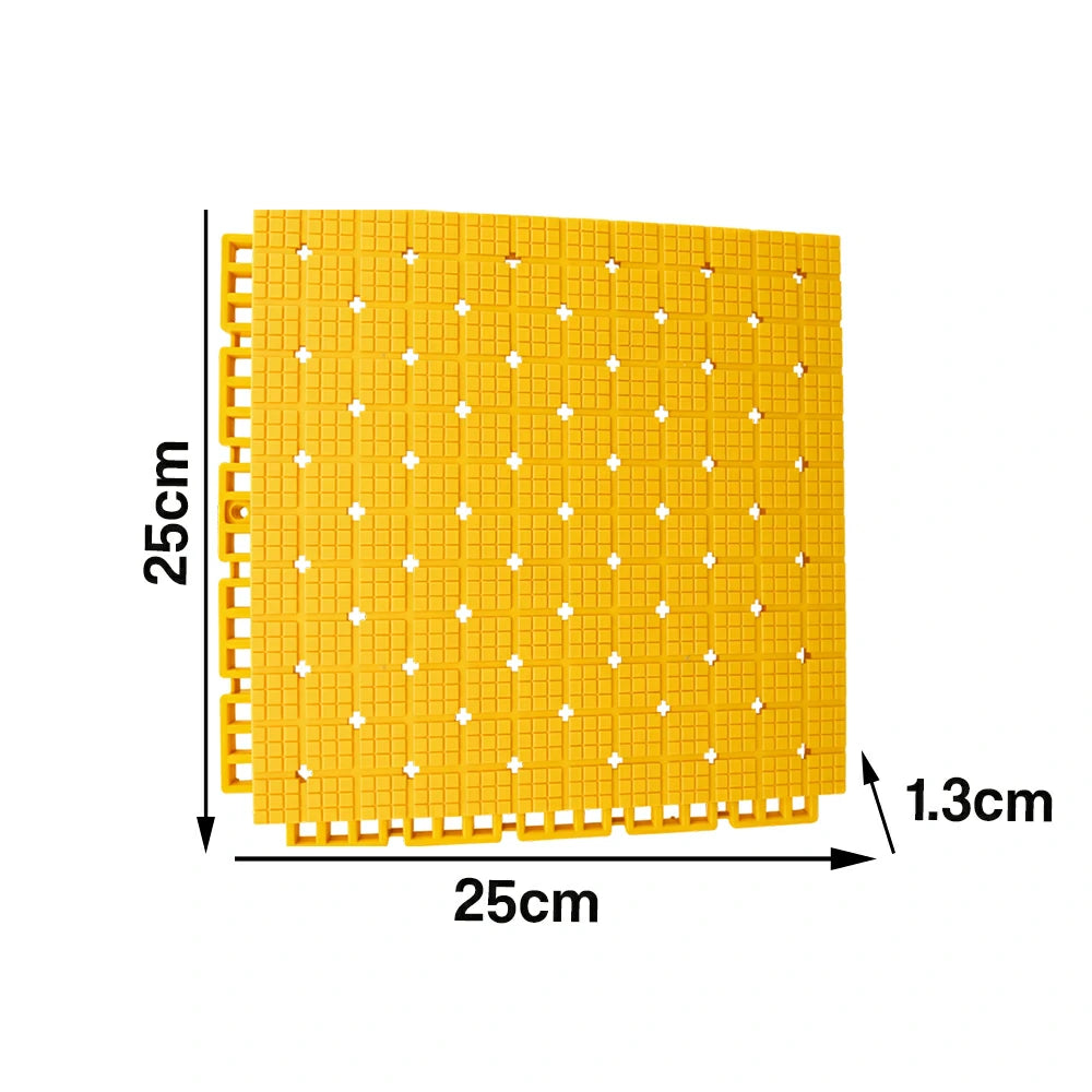 DUNK MASTER Interlocking Sports Flooring Tiles Anti-Slip Shock Absorbing Court Flooring 25cm Modular Tiles 10/20/30sqm Basketball Court Playground - Yellow