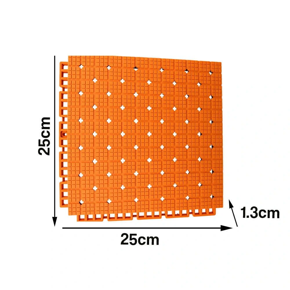 DUNK MASTER Interlocking Sports Flooring Tiles Anti-Slip Shock Absorbing Court Flooring 25cm Modular Tiles 10/20/30sqm Basketball Court Playground - Orange