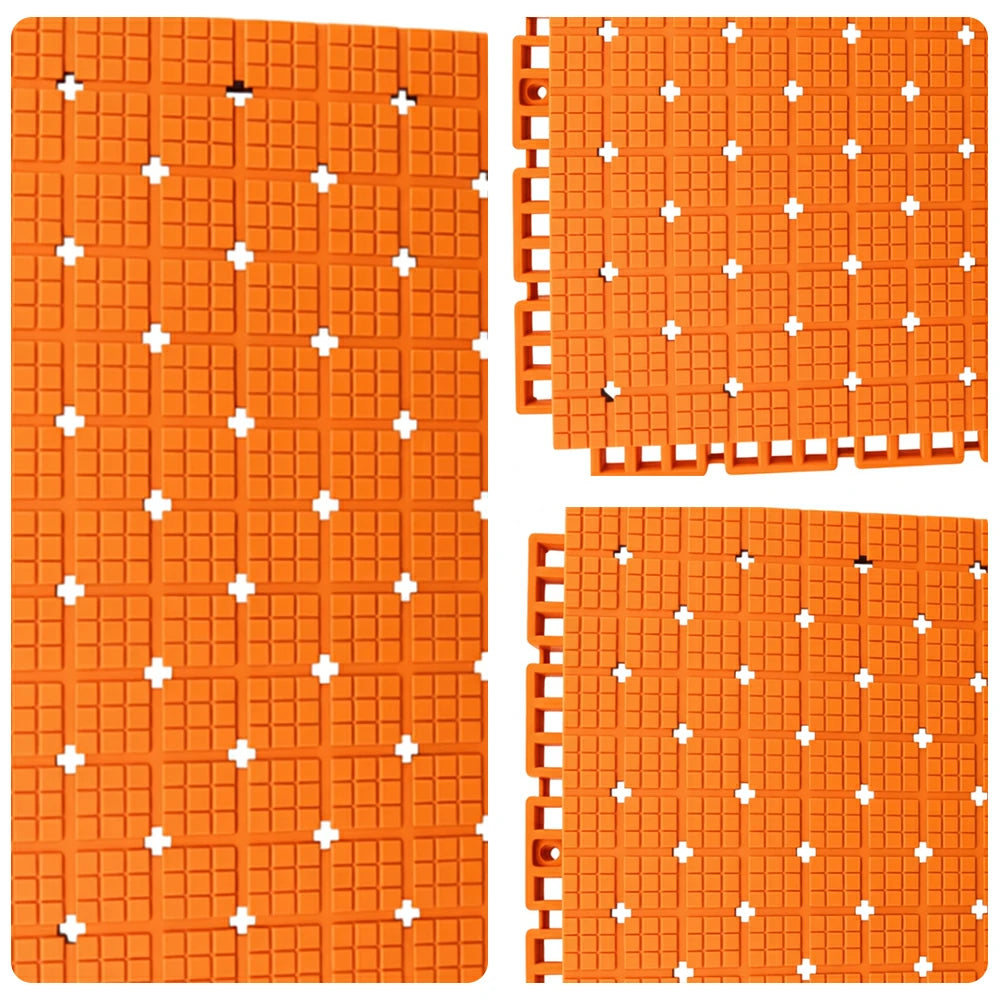 DUNK MASTER Interlocking Sports Flooring Tiles Anti-Slip Shock Absorbing Court Flooring 25cm Modular Tiles 10/20/30sqm Basketball Court Playground - Orange