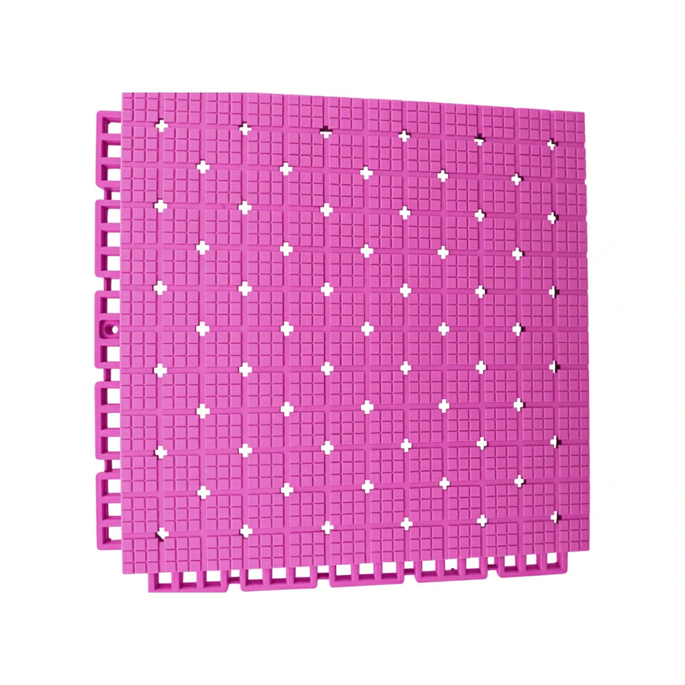 DUNK MASTER Interlocking Sports Flooring Tiles Anti-Slip Shock Absorbing Court Flooring 25cm Modular Tiles 10/20/30sqm Basketball Court Playground - Pink