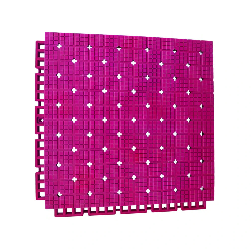 DUNK MASTER Interlocking Sports Flooring Tiles Anti-Slip Shock Absorbing Court Flooring 25cm Modular Tiles 10/20/30sqm Basketball Court Playground - Rose Red