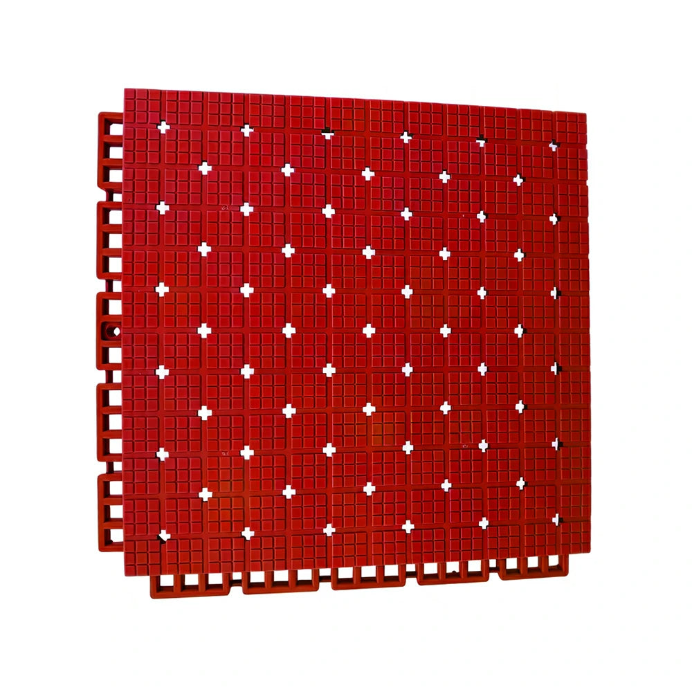 DUNK MASTER Interlocking Sports Flooring Tiles Anti-Slip Shock Absorbing Court Flooring 25cm Modular Tiles 10/20/30sqm Basketball Court Playground - Red