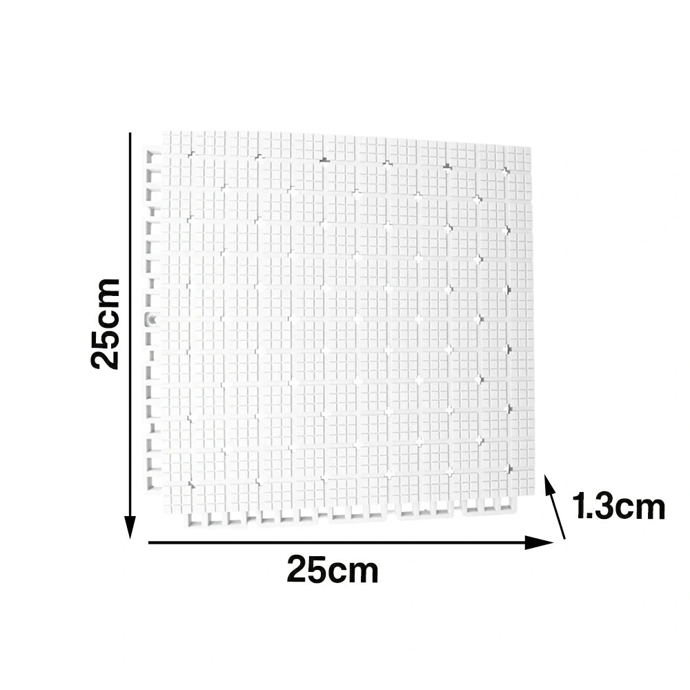 DUNK MASTER Interlocking Sports Flooring Tiles Anti-Slip Shock Absorbing Court Flooring 25cm Modular Tiles 10/20/30sqm Basketball Court Playground - White